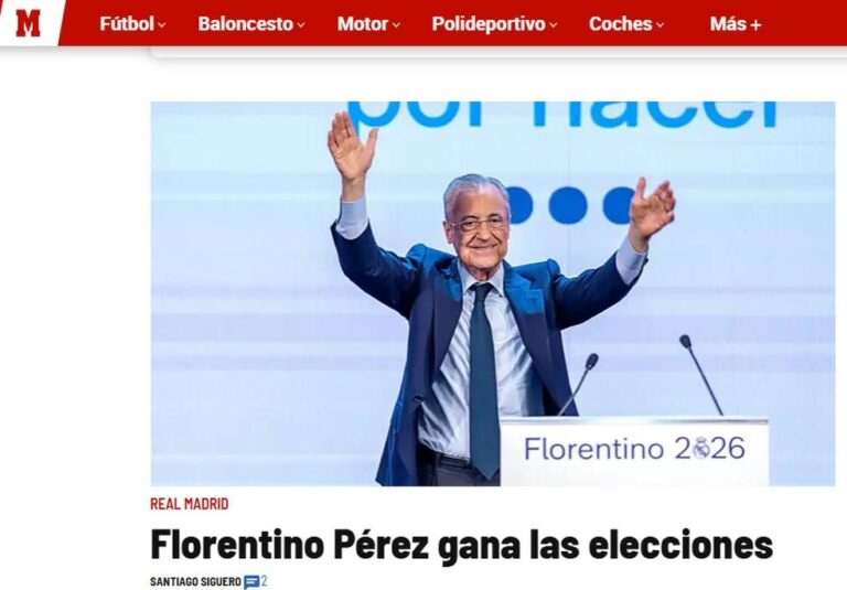 Florentino Pérez é reeleito presidente do Real Madrid e promete mudanças audaciosas