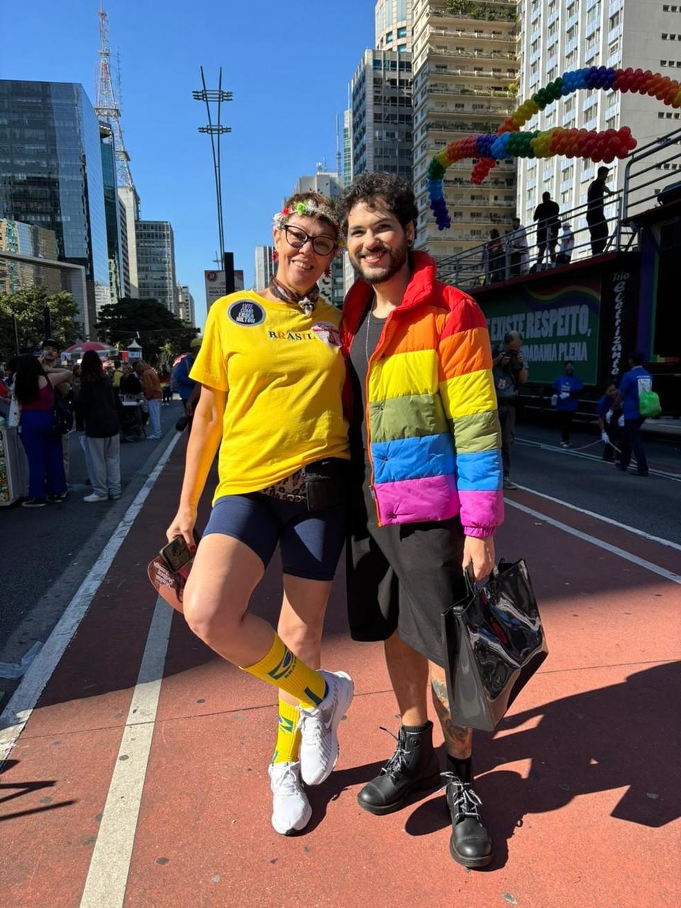 Silvia Maria de Lima e Ruggeri Tavares, na Parada LGBT+ de 2026, em São Paulo