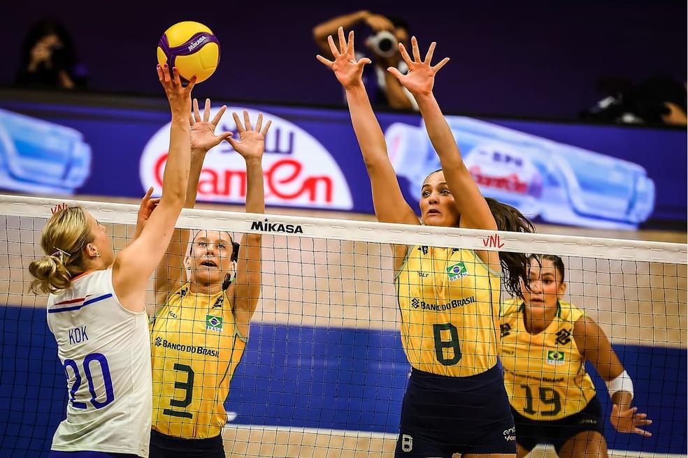 Brasil x Holanda VNL em Brasília vôlei