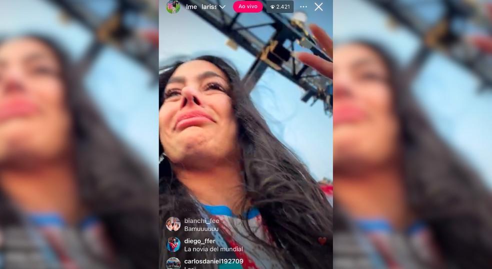 Larissa Riquelme chora após classificação do Paraguai na Copa do Mundo.