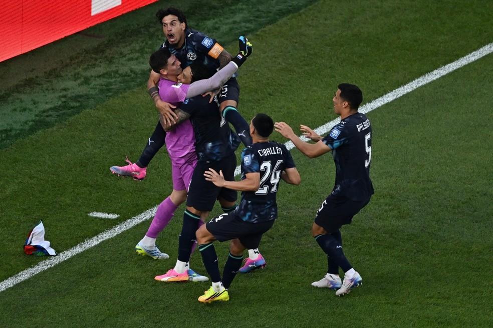 Paraguai celebra classificação para as oitavas da Copa do Mundo 2026.
