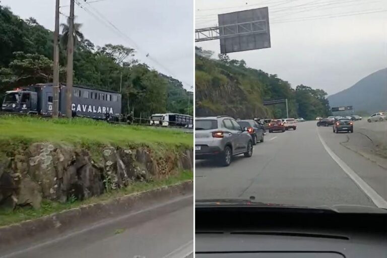 Motoristas fogem de arrastão na Rodovia dos Imigrantes e acabam trafegando na contramão