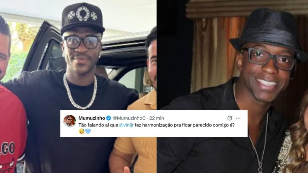 Após harmonização facial de Vini Jr., Mumuzinho reage a comparações com o jogador