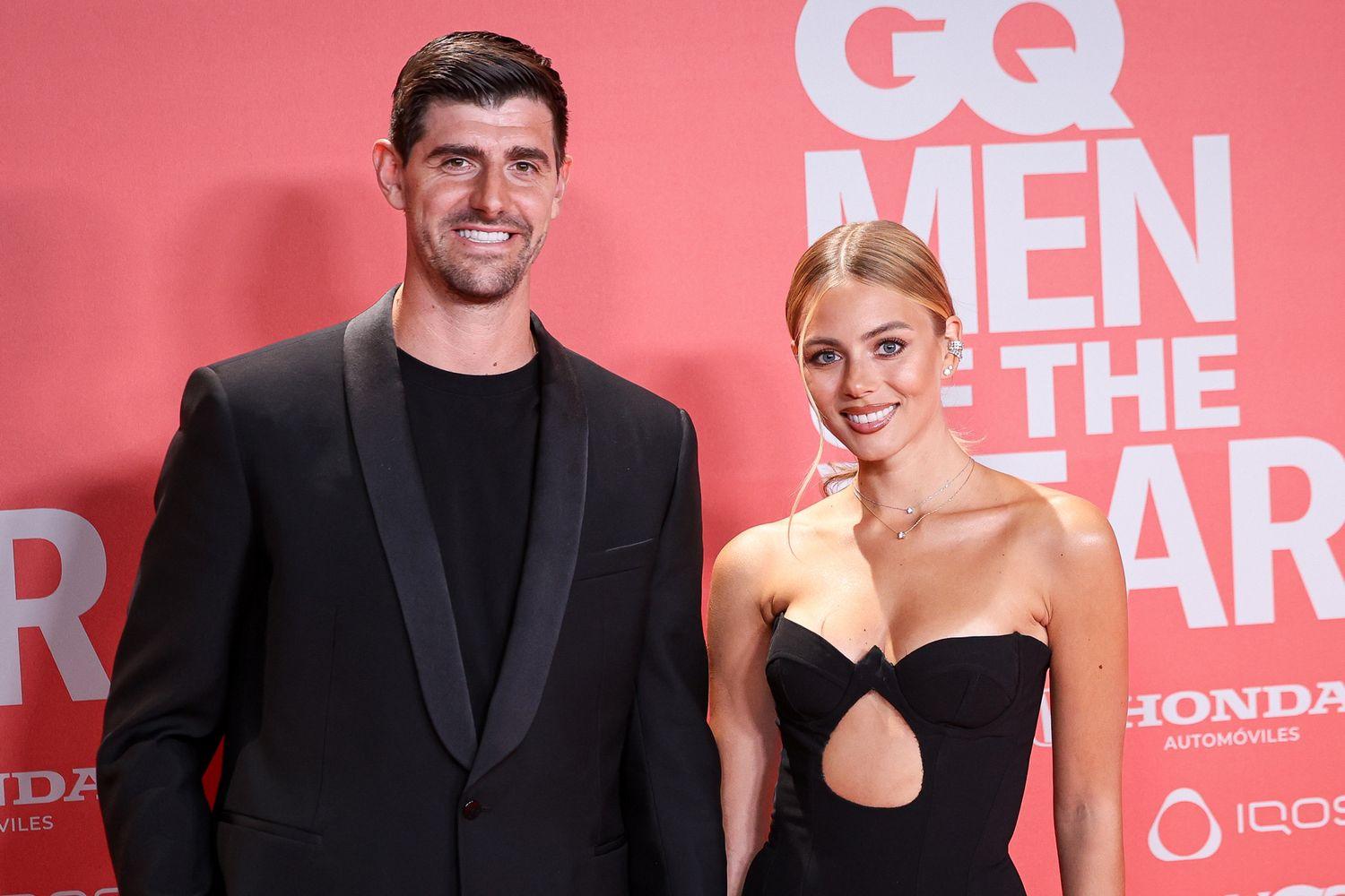 Thibaut Courtois e Mishel Gerzig no GQ Men Of The Year Awards