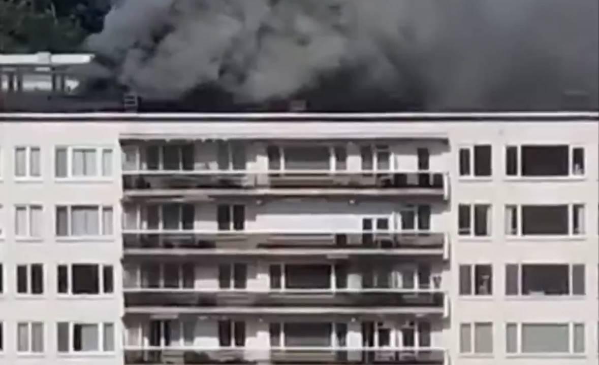Incêndio em prédio residencial na Antuérpia, Bélgica.