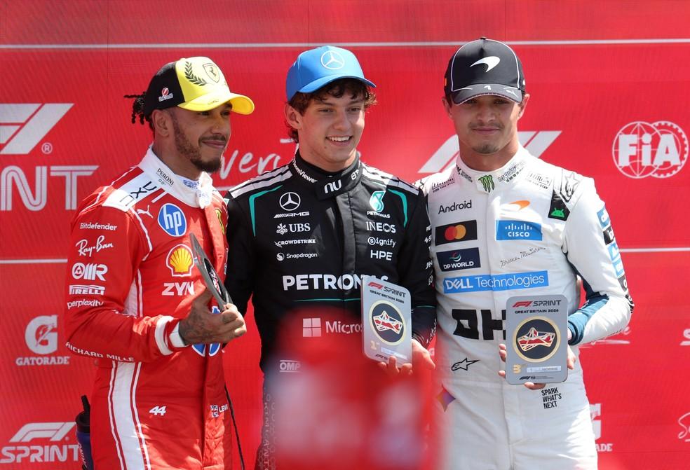 Antonelli, Hamilton e Norris fizeram pódio da sprint na Grã-Bretanha