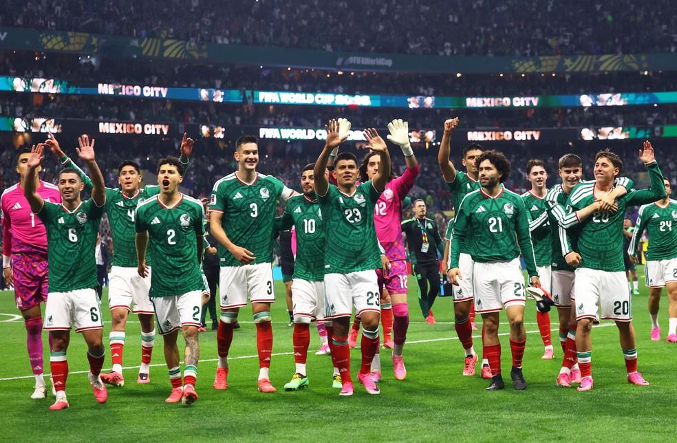 Jogadores do México comemoram classificação na Copa do Mundo