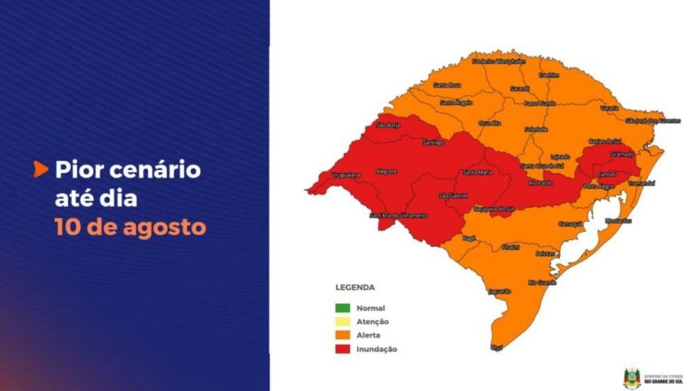 Rio Grande do Sul em alerta: chuvas intensas podem causar inundações
