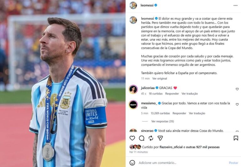 Messi se Manifesta Após Derrota da Argentina na Final da Copa do Mundo de 2026