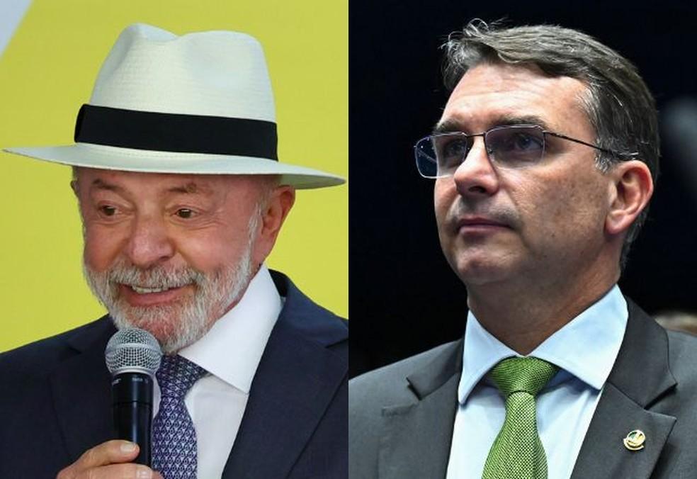 President Luiz Inácio Lula da Silva (PT) and Senator Flávio Bolsonaro (PL)