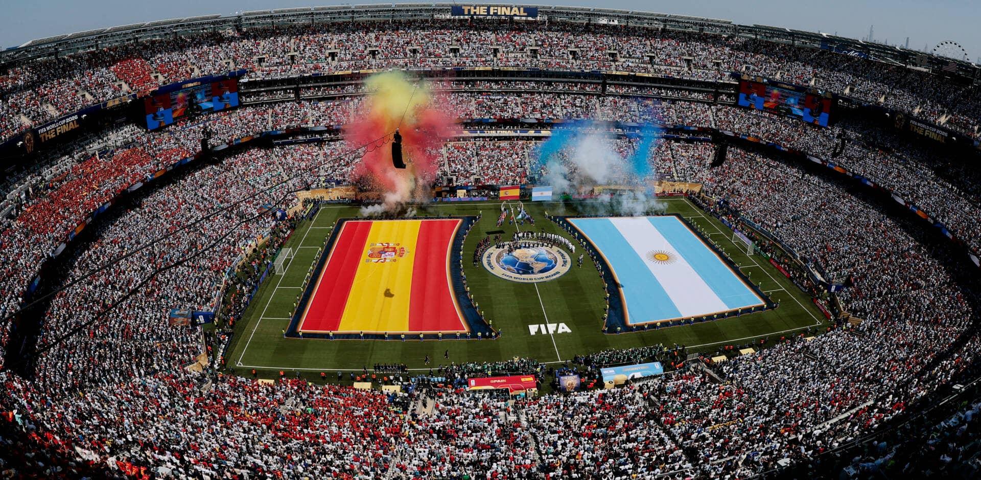 Uma visão do estádio durante a final da Copa do Mundo de 2026