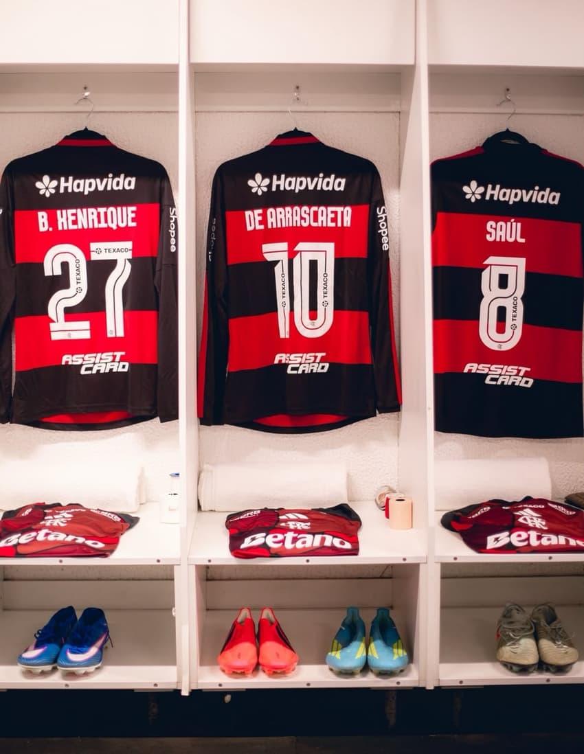 Camisas do Flamengo para enfrentar a Chapecoense.