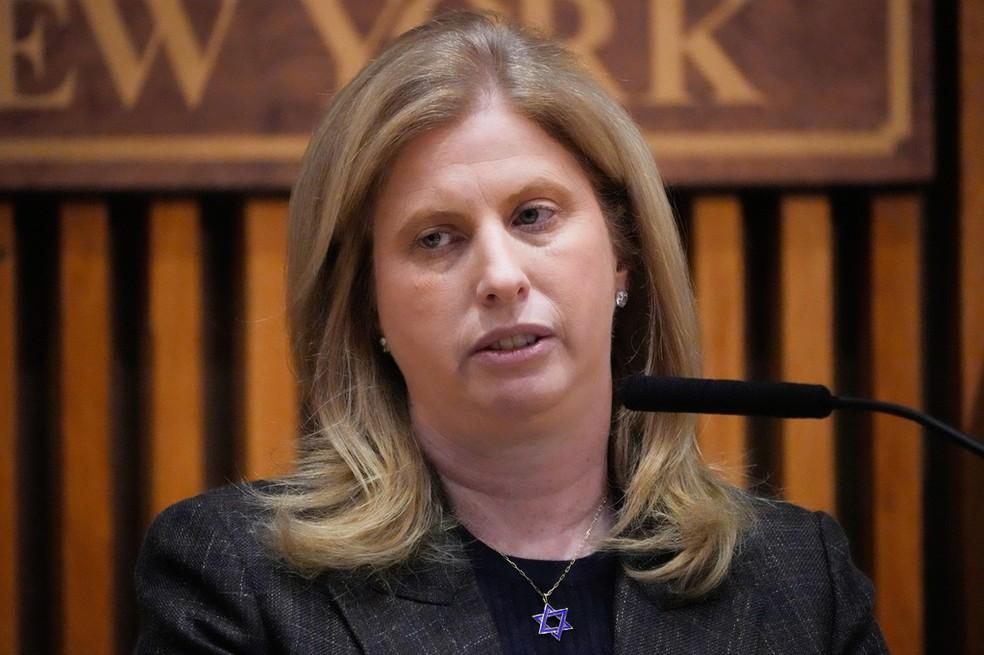 Jessica Tisch, comissária de polícia de Nova York, em foto de arquivo de março de 2026
