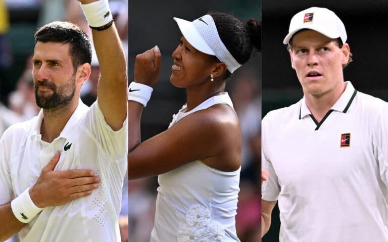 Djokovic, Sinner e Naomi Osaka brilharam em Wimbledon 2026