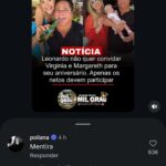 Poliana Rocha desmente boatos sobre Virginia Fonseca banida de festa de aniversário de Leonardo