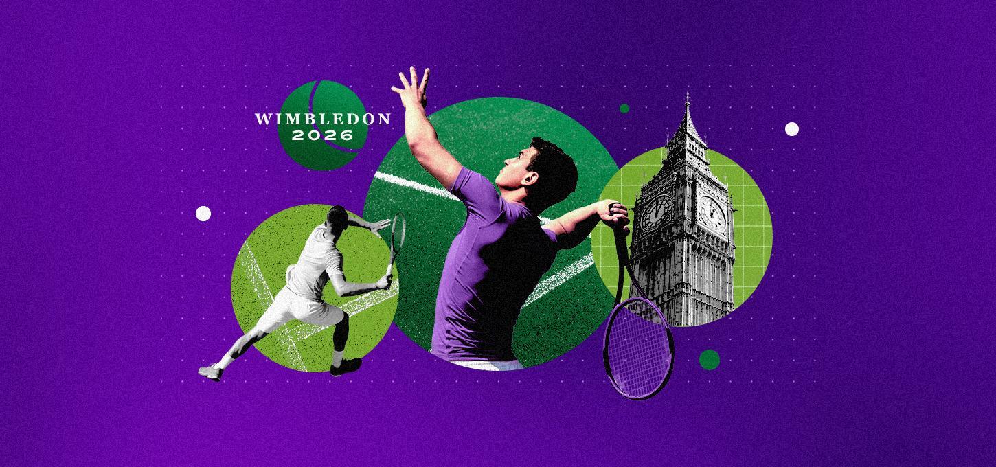 Jogadores em ação durante o torneio de Wimbledon