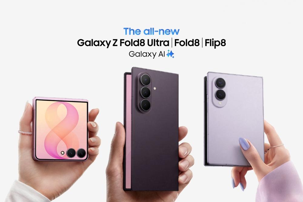 Galaxy Z Fold8 Ultra, Fold8 e Flip8 oferecendo uma nova experiência em dispositivos dobráveis.