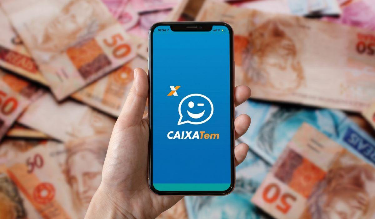 app da caixa tem com dinheiro ao fundo