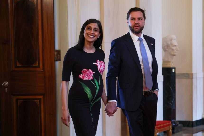 Usha Vance e o Vice-Presidente JD Vance na Casa Branca