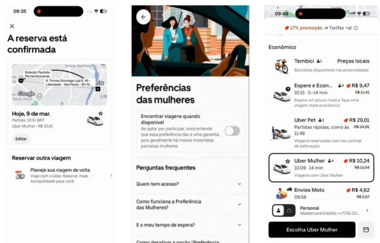 Uber Mulher: Funcionalidade Revolucionária e Disponível em Todo o Brasil
