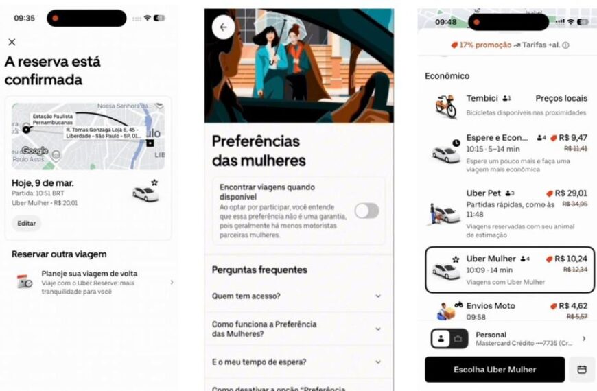Uber Mulher: Funcionalidade Revolucionária e Disponível em Todo o Brasil