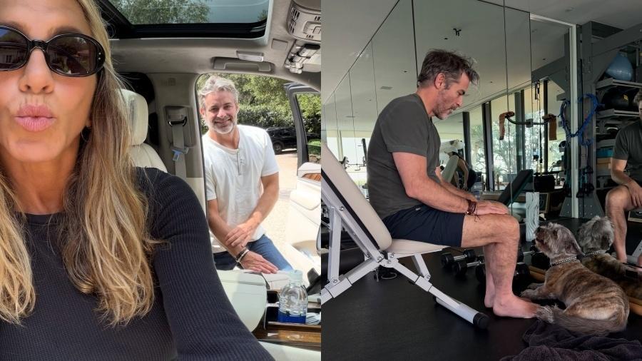 Jennifer Aniston e Jim Curtis durante as férias