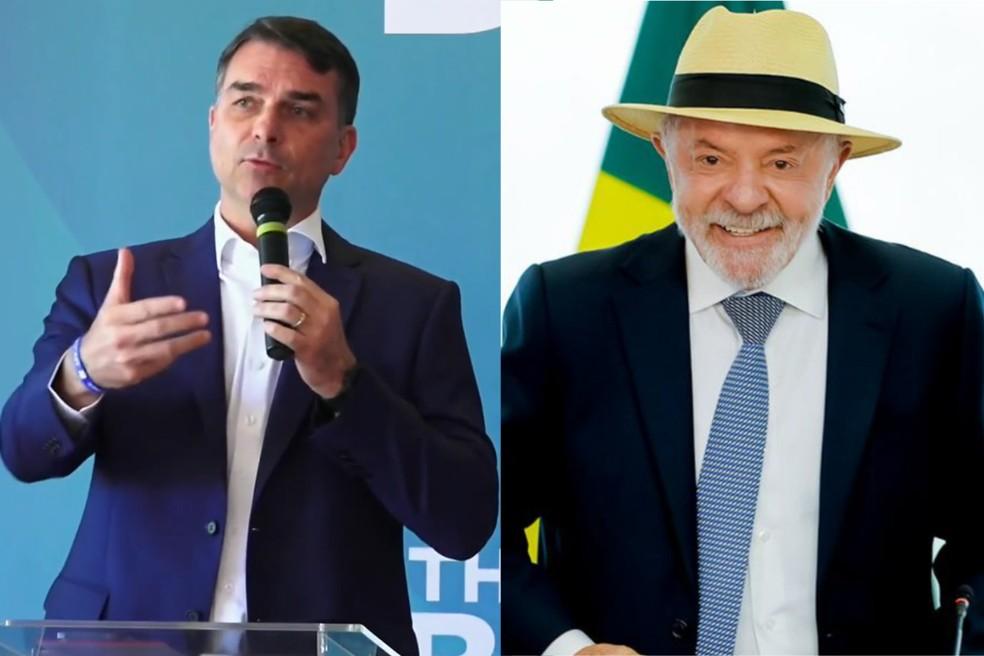 Flávio Bolsonaro e Luiz Inácio Lula da Silva