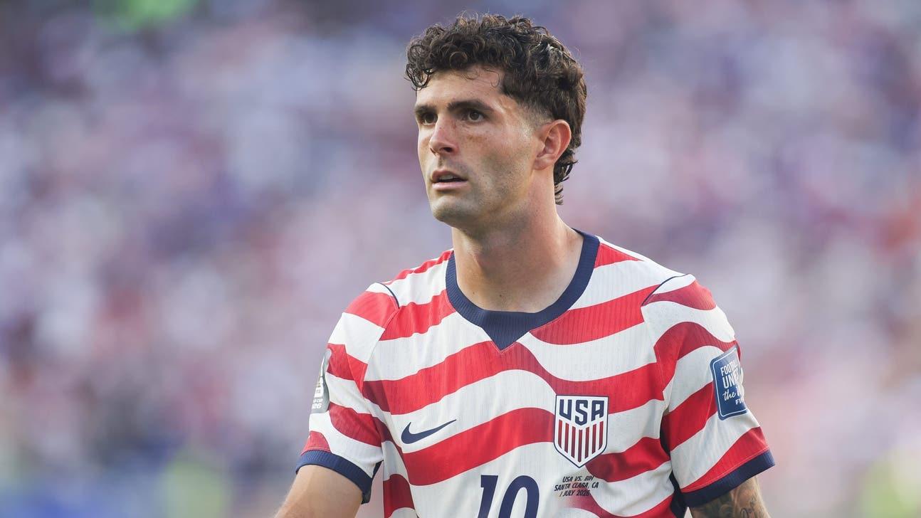 Christian Pulisic jogando contra a Bélgica.