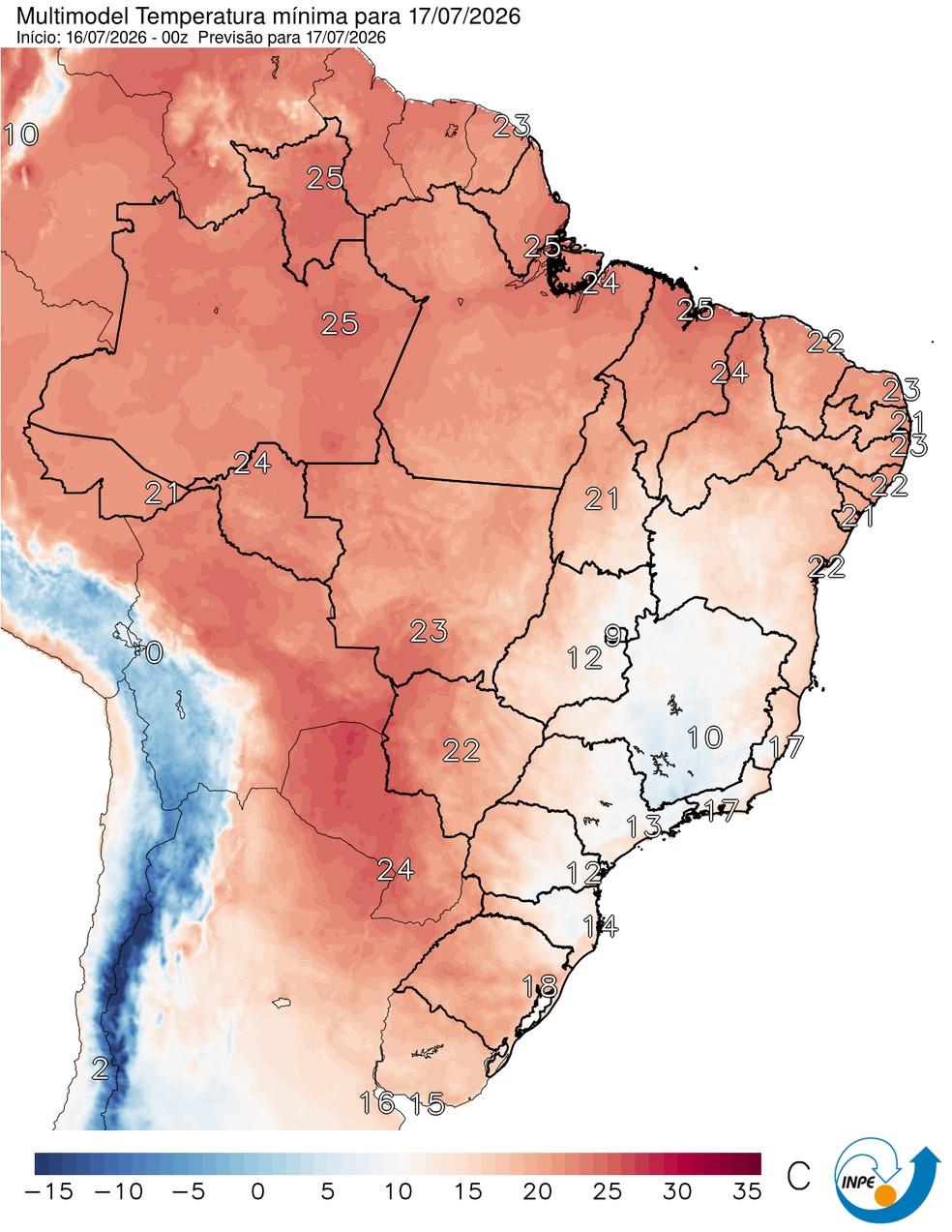 Temperaturas mínimas previstas