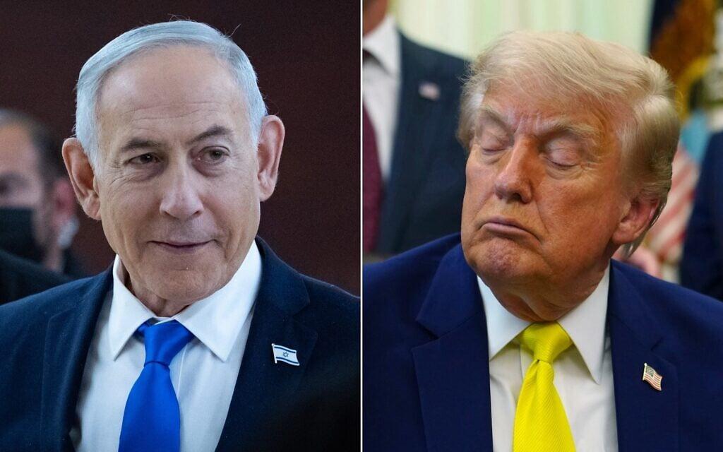 Netanyahu e Trump em reuniões